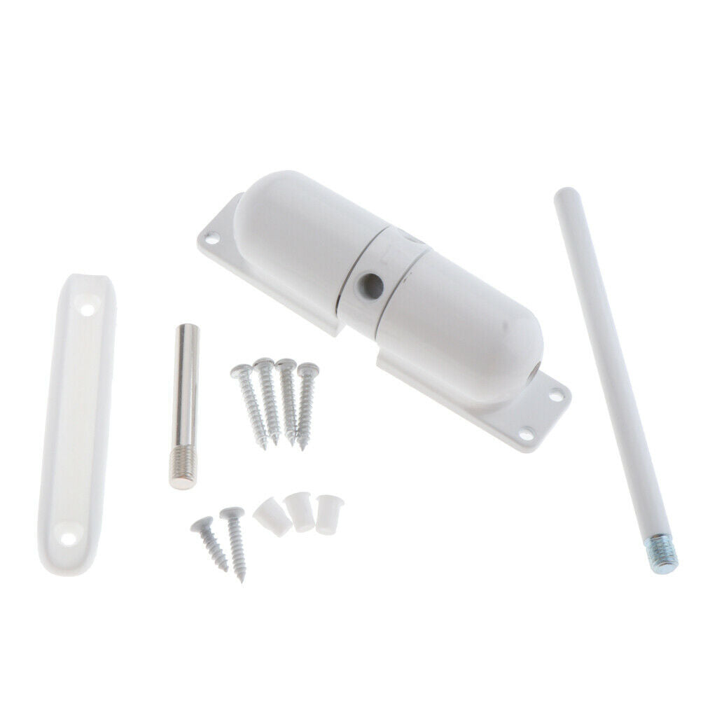 Mini White Zinc Alloy Adjustable Safety Spring Door Closer Closing Stopper