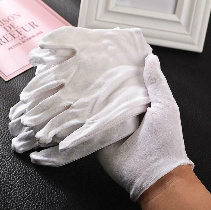 5 Pairs white Cotton Gloves DIY jewelry making Sweat Absorption Gloves