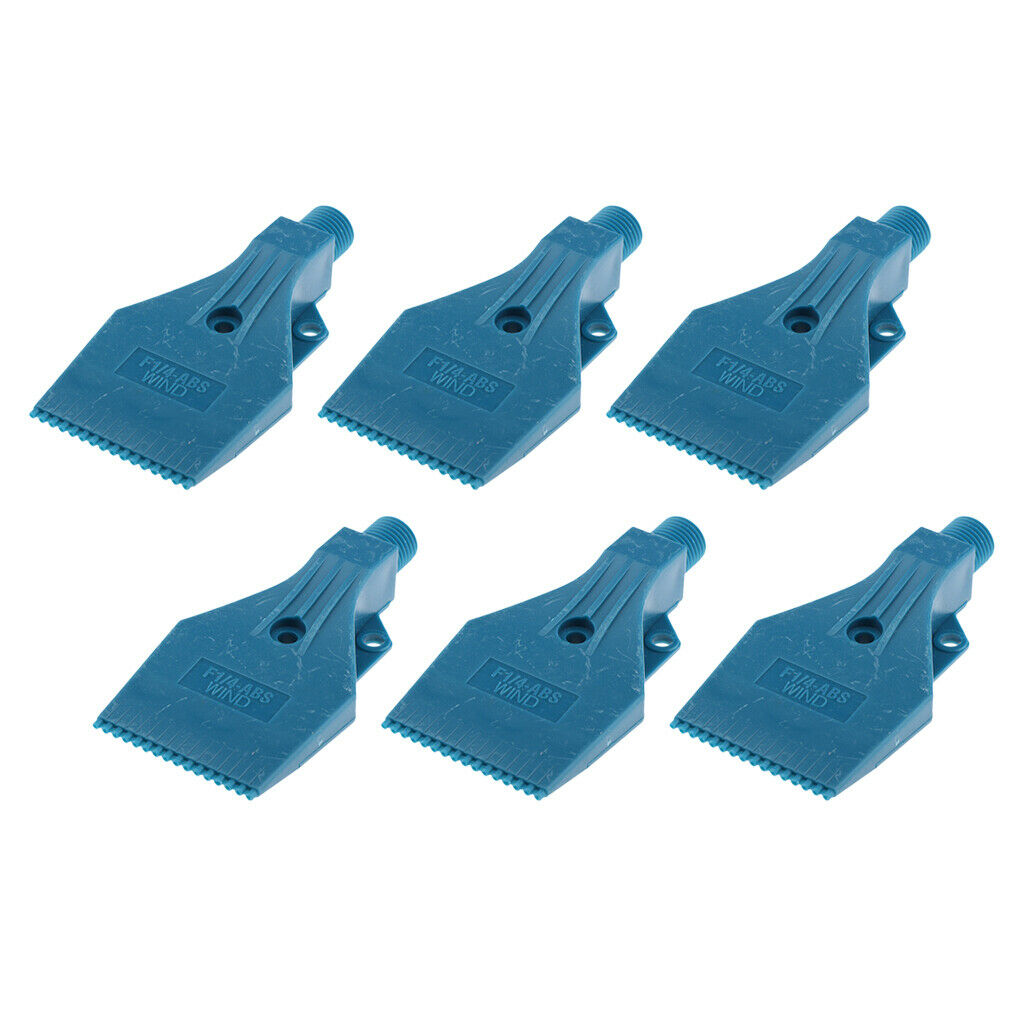 6 Pieces 3 Holes ABS Plastic Blowing Wind Jet Washer Spray Nozzles Blue 46mm