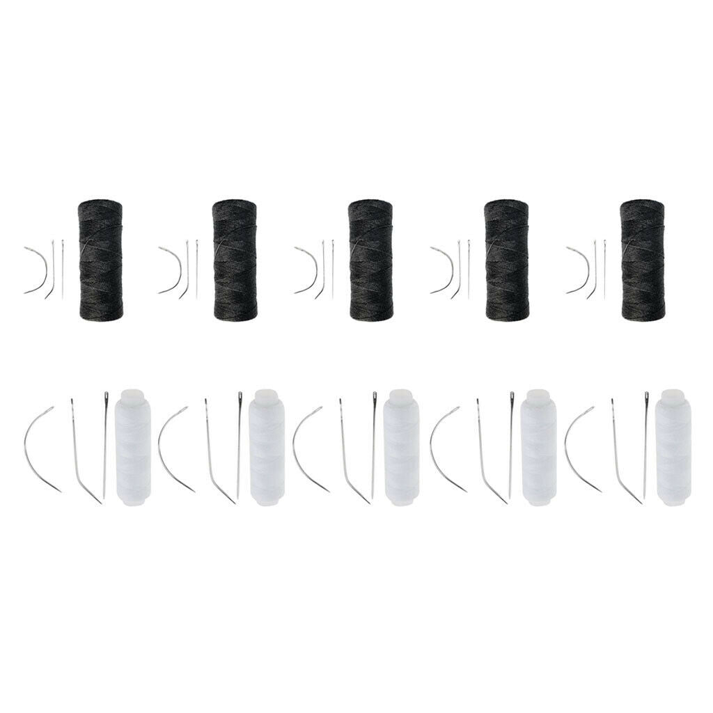 10pcs 2 Colours Professional Weaving Thread and 3 Types 30 Pieces Needles For