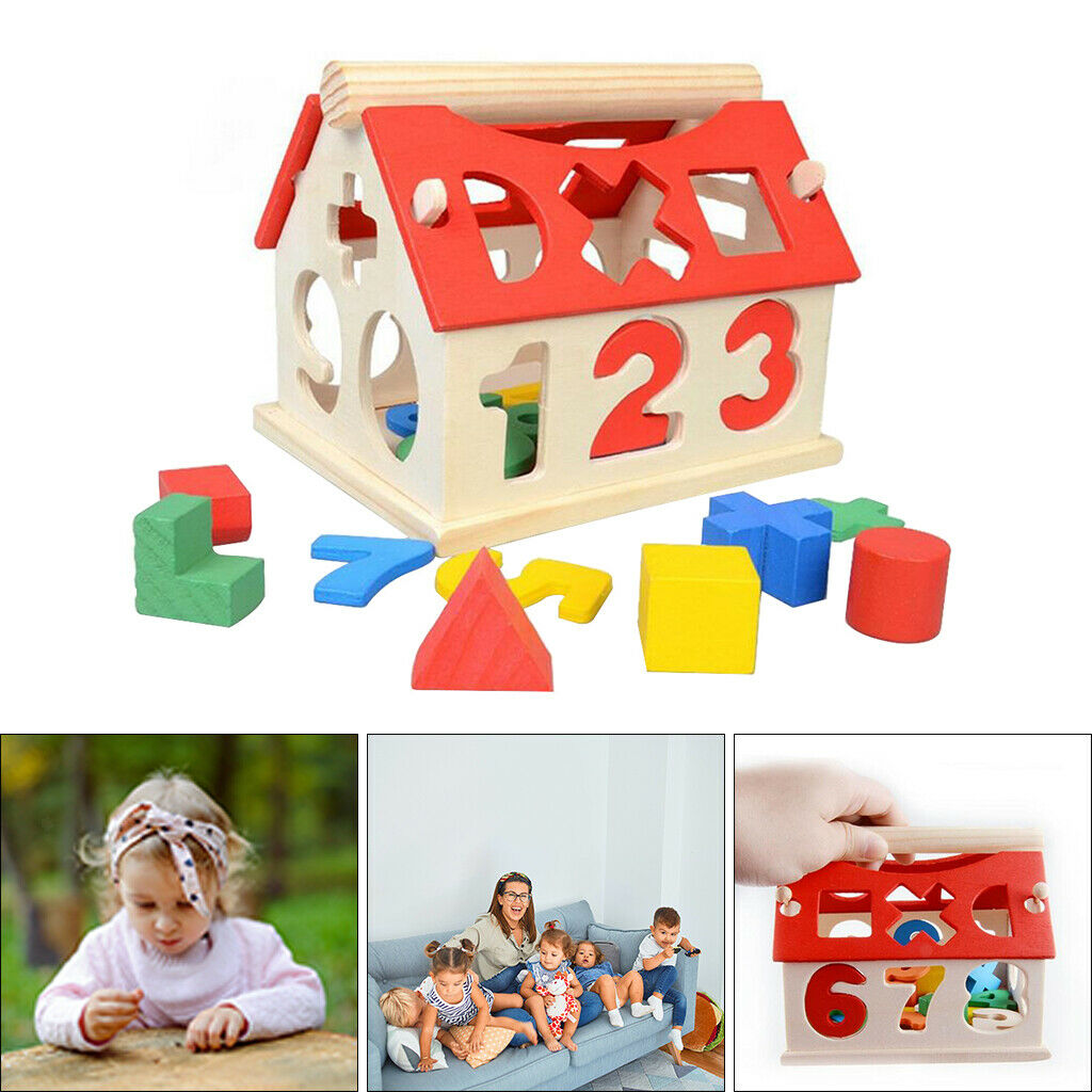 Shape Mathcing Sorting Wooden Teaching Clock Learning Puzzle Educational Toys