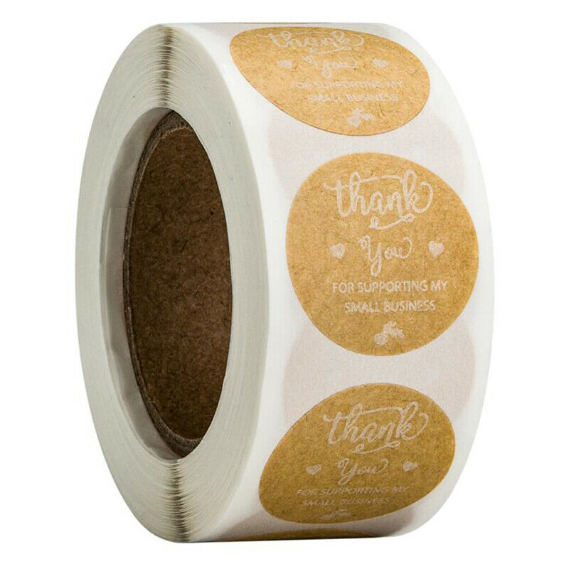 500Pcs Round Kraft Thank You Seal Stickers DIY Gifts Package Adhesive Lab.l8