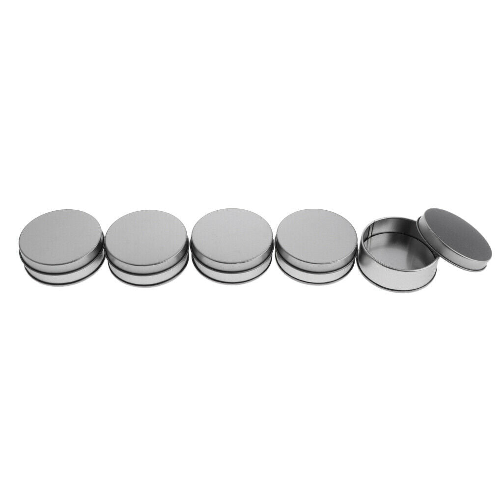 5Pcs Tinplate Lip Balm Tins Box Case Cosmetic Tea Jars Pots Bottle Container
