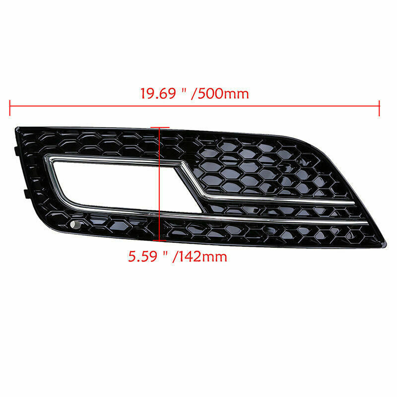 Chrome Left Side Front Bumper Fog Light Grille Grill Fit Audi A4 B8 2013-2016 15