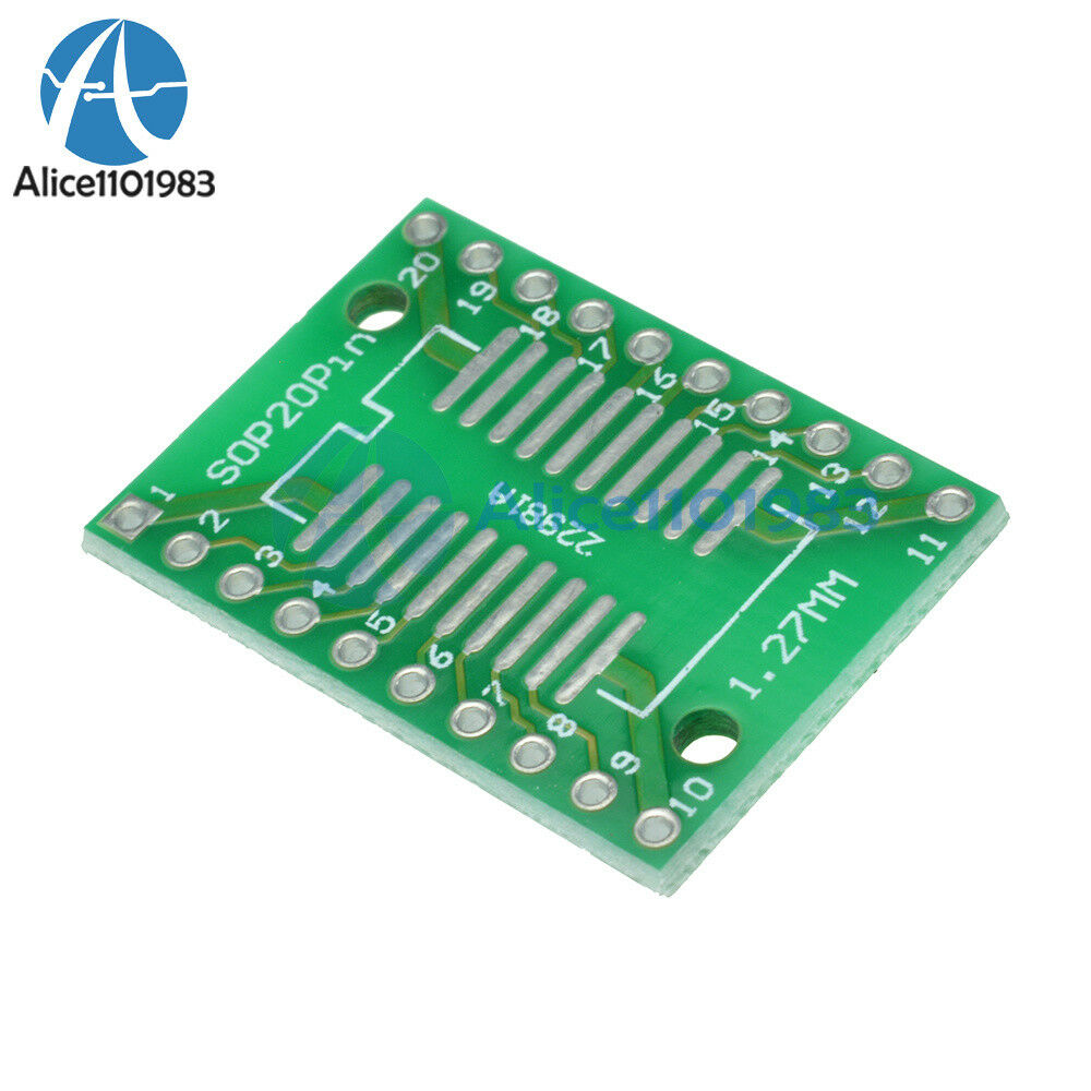 100PCS SOP20 SSOP20 TSSOP20 To DIP20 0.65/1.27mm IC Adapter PCB Board