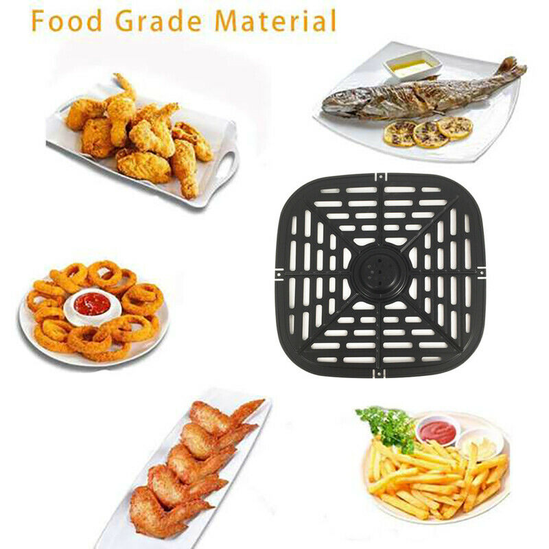 Air Fryer Rack,Square Grill Plate Crisper Plate Non-Stick Coating Air Fryer V1P7