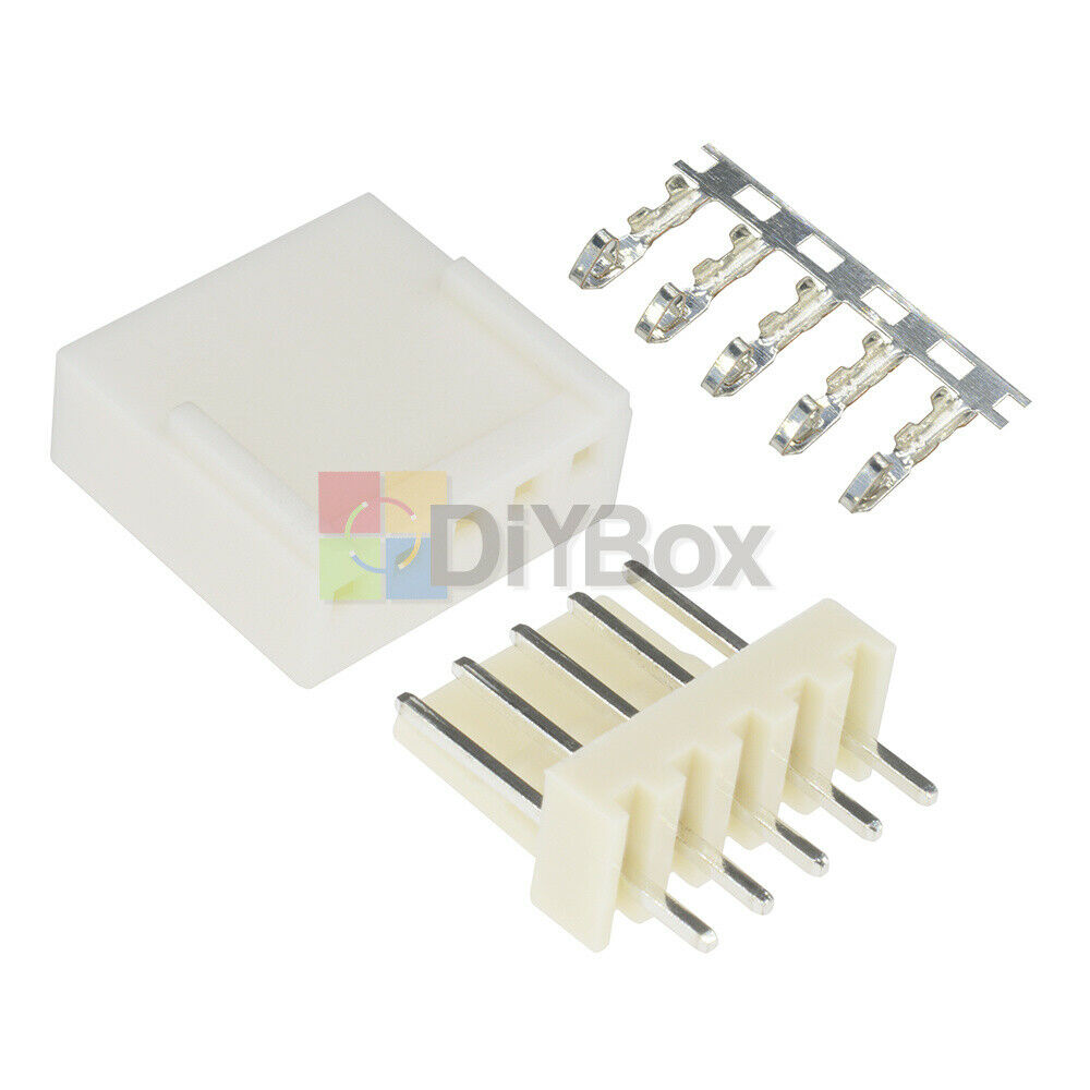 50Pcs KF2510-5P 2.54mm Pitch Pin Header+10x Terminal + 10x Housing Connector Kit