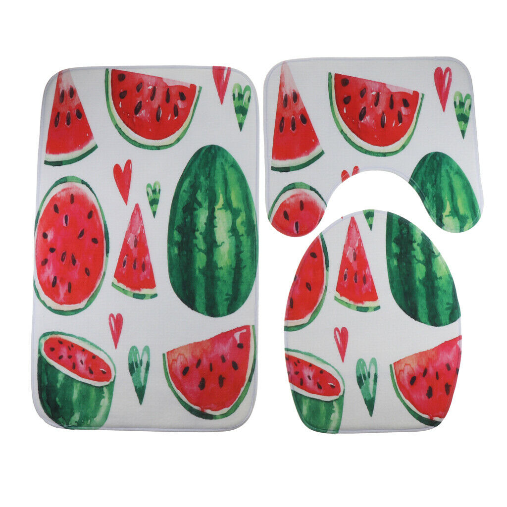 Three Pieces Toilet Rug Mats Bathroom Rug Mats 3 Pieces with Lid Cover