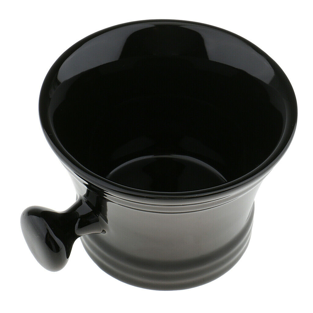 Black Ceramics Men's Shaving Mug Bowl Barber Beard Shave Brush Soap Mug Cup