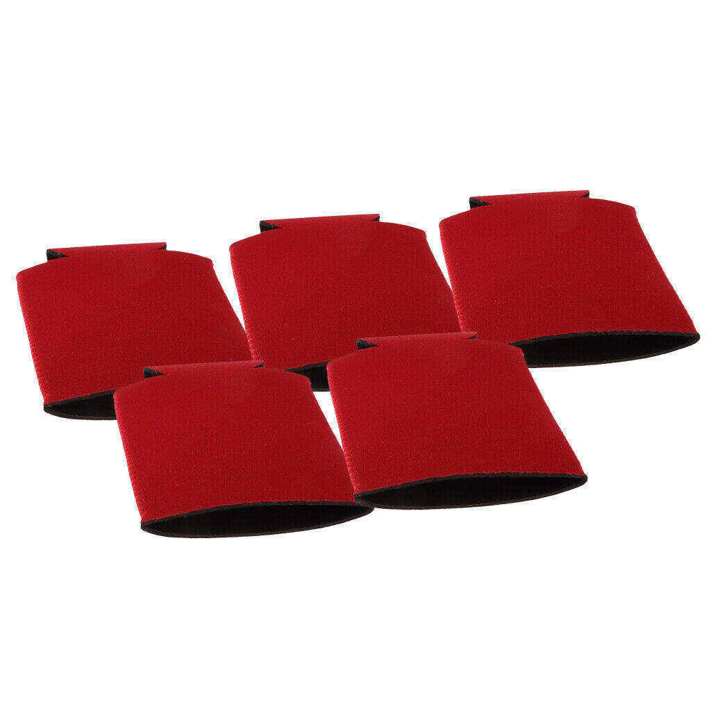 5x Neoprene Beer Cups Can Coolers Beer Bottle Coolers Bottle Covers Rose Red