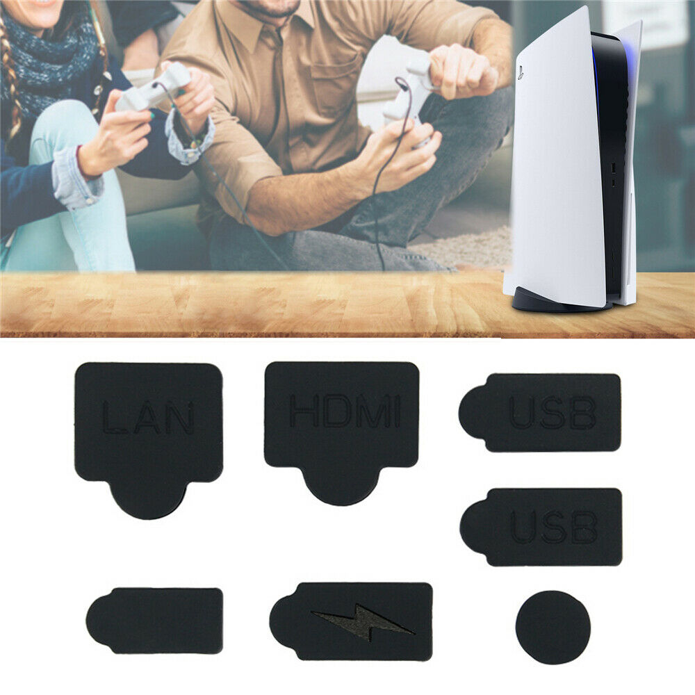 7pcs Silicone Dust Plugs For PS5 USB HDMI-compatible Interface Anti-Dust Cap