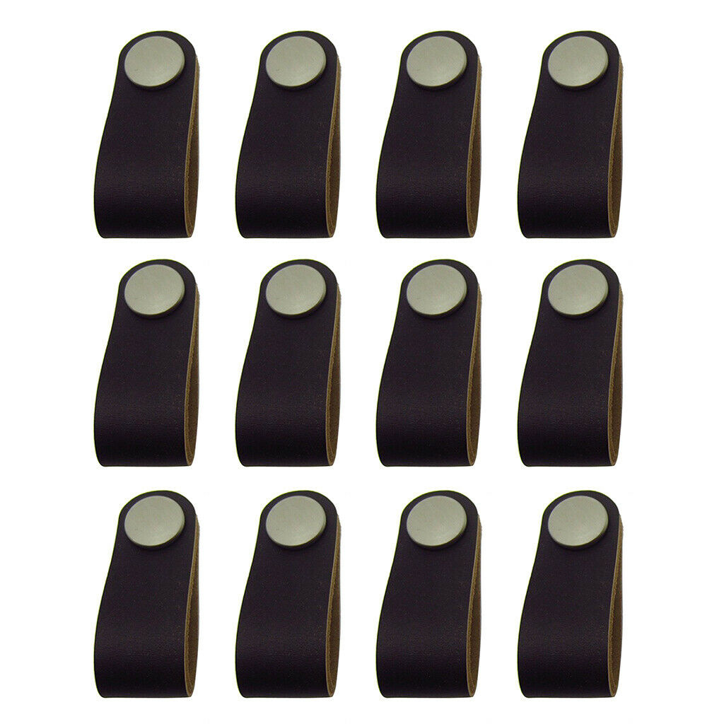 12x Classic Handmade Leather Suitcase Luggage Handle Replacement Door Handle