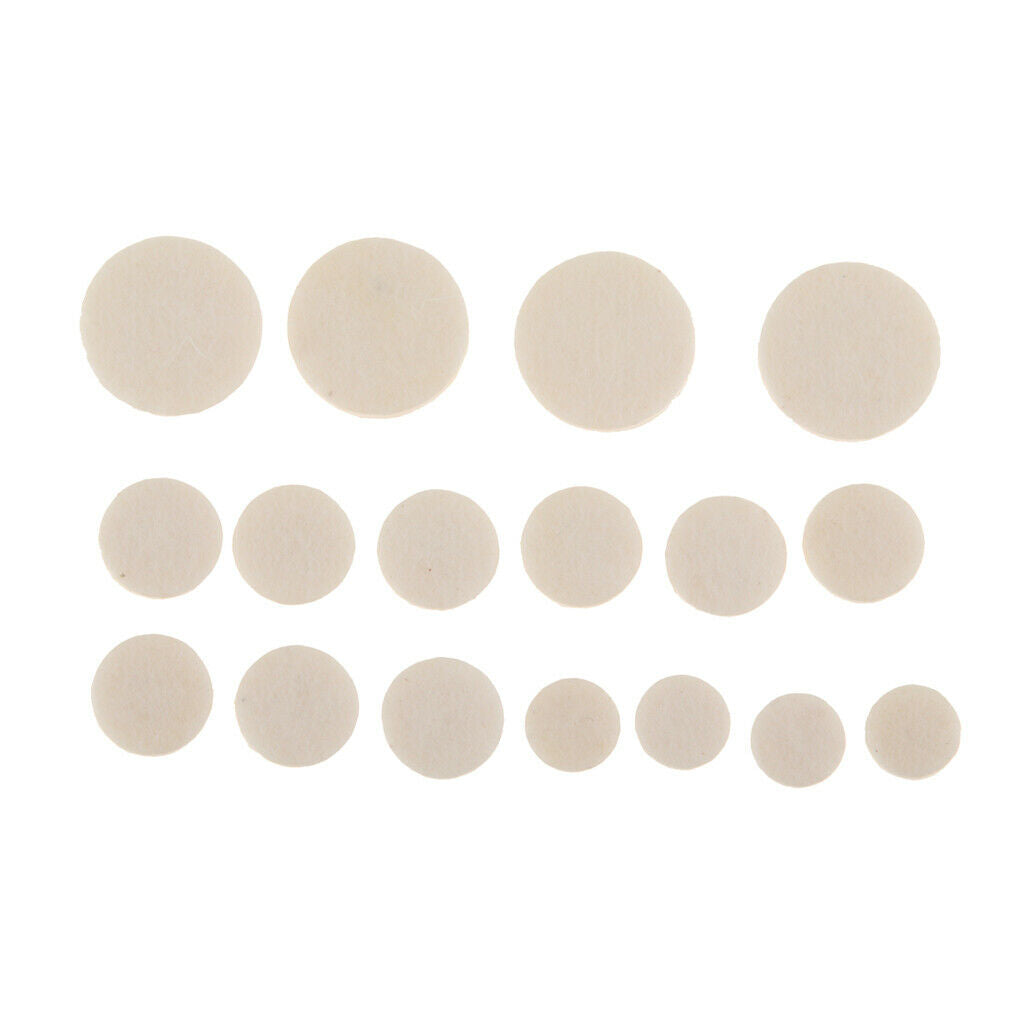 17pcs White Clarinet Pads Mats for Woodwind Instrument Replacement Parts