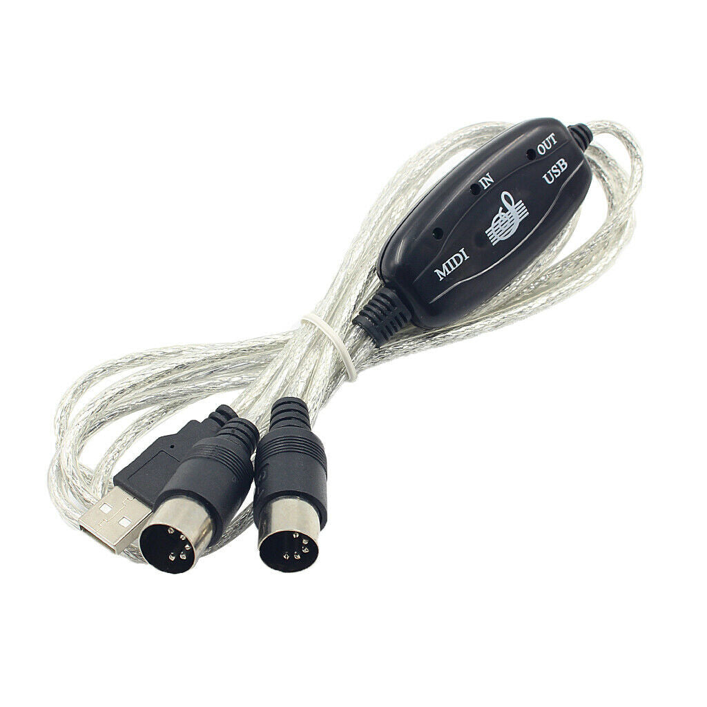 2x USB IN-OUT MIDI Interface Cables