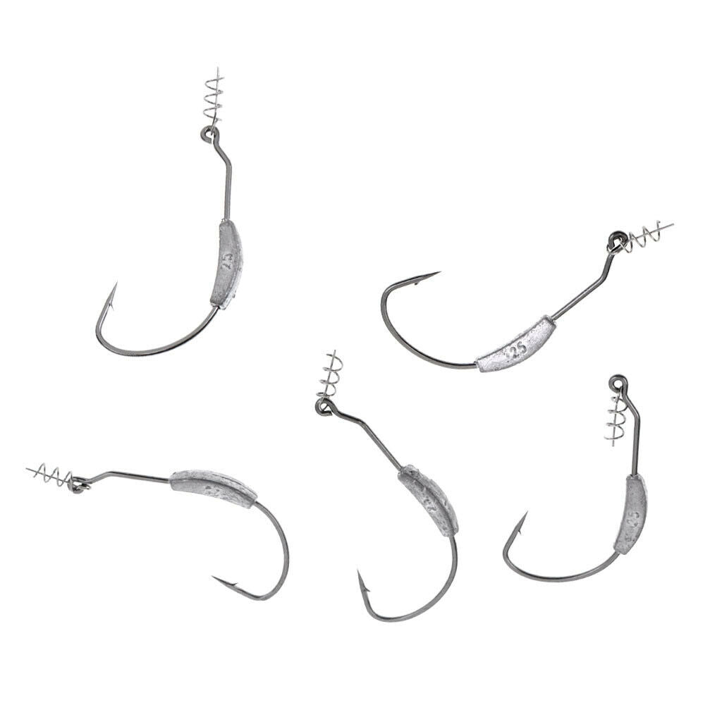 20Pcs/Set Weighted Twist Hooks Gape Fishing Lures Twistlock Hook 2.5-7g