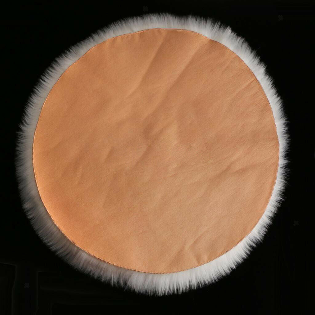 2 Pieces Soft Round Fluffy Rug, Small Area Rugs Faux Wool Carpet Mat For Kids