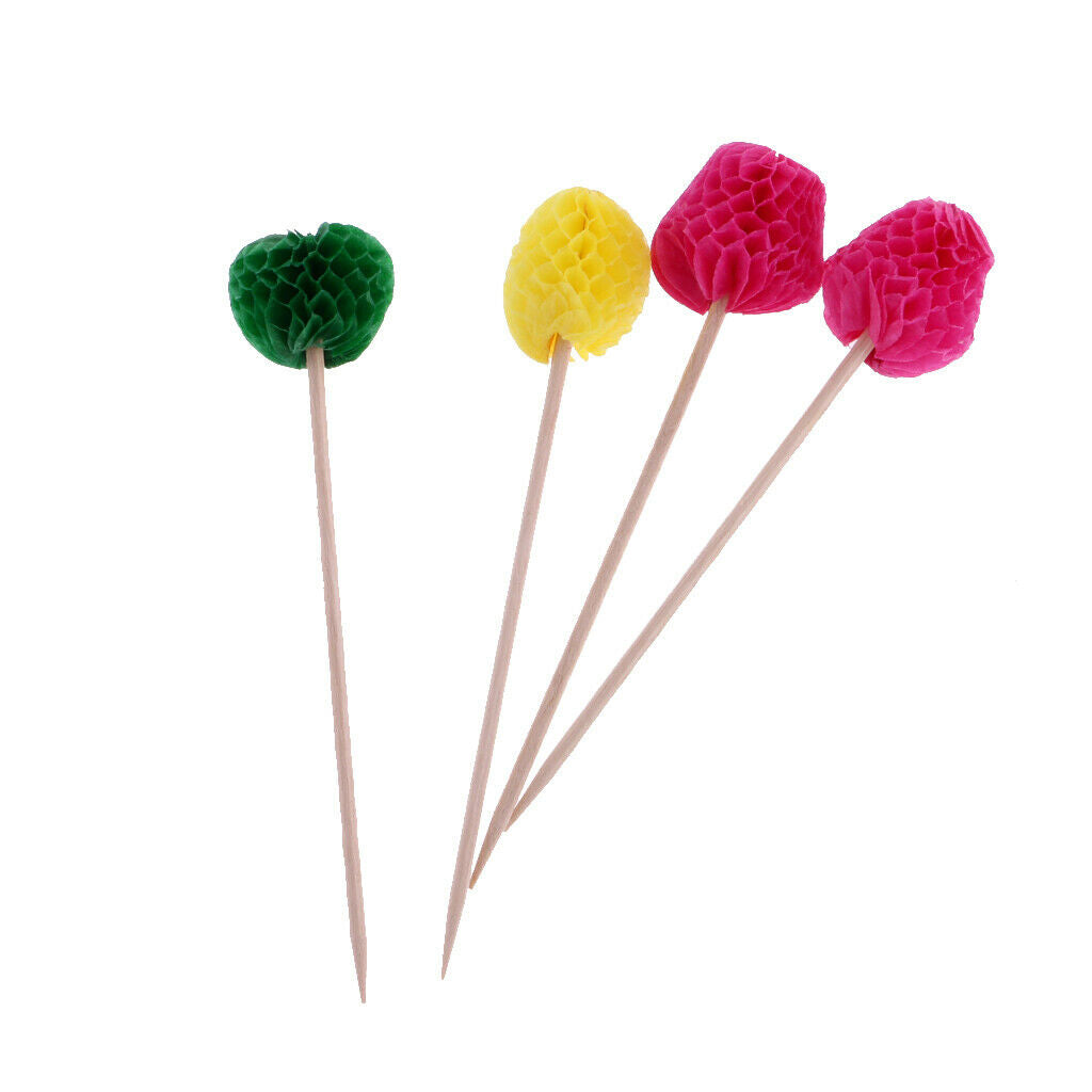 Approx.50pcs Honeycomb Fruit Style Umbrellas Picks Cocktail Party Food Picks