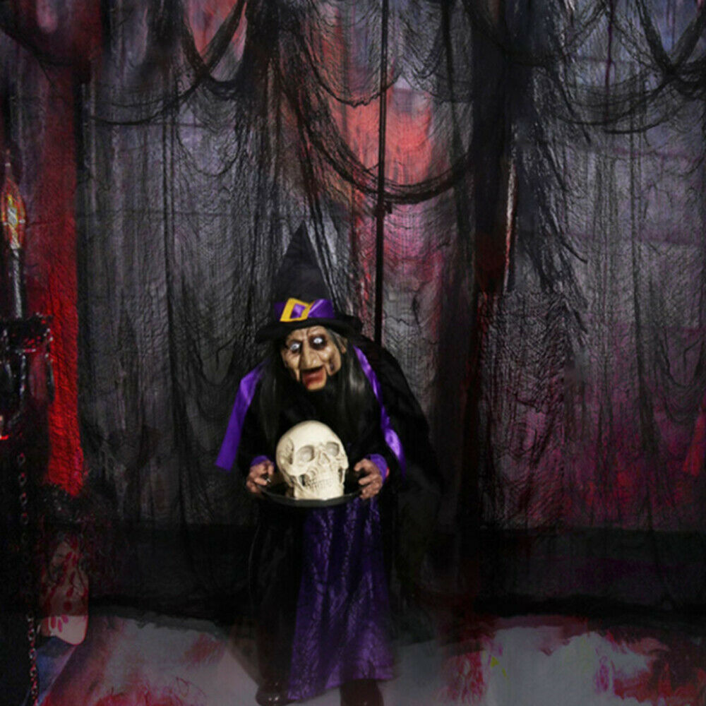 Halloween Creepy Gauze Large Grid Yarn Cloth Door House Decor Props Decoration