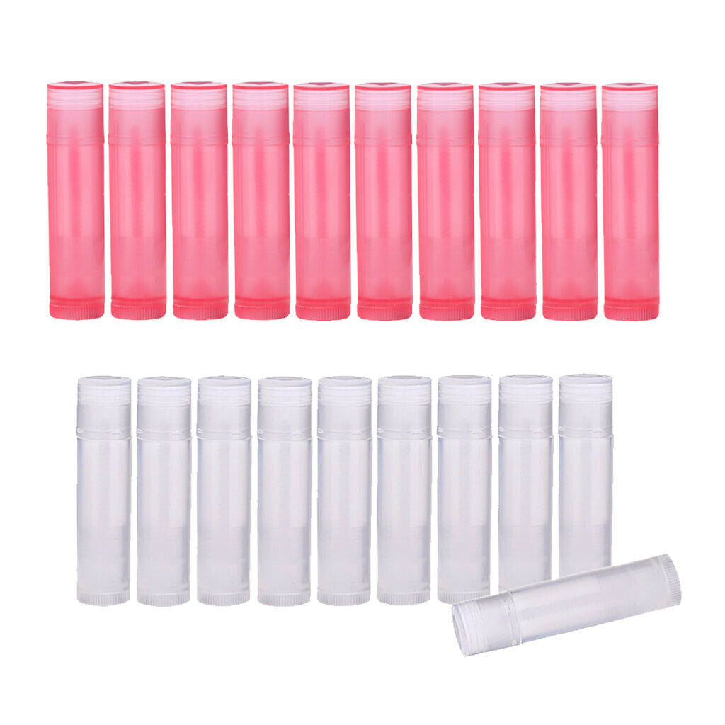 20 lot 5G Empty DIY Lip Balm Tubes Travel Refillable Lip Stick Bottles
