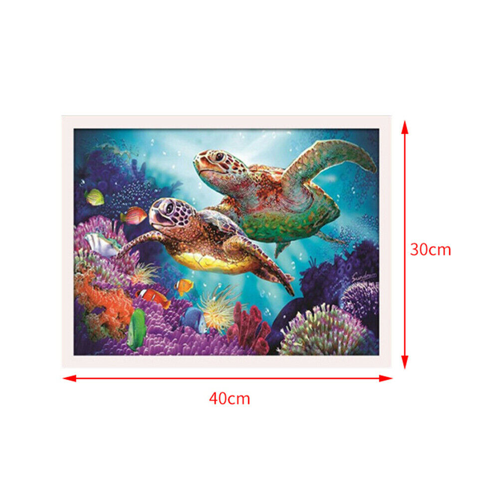DIY 5D Full Drill Turtle Sea Word Diamond Painting Cross Stitch Kits Arts Decor