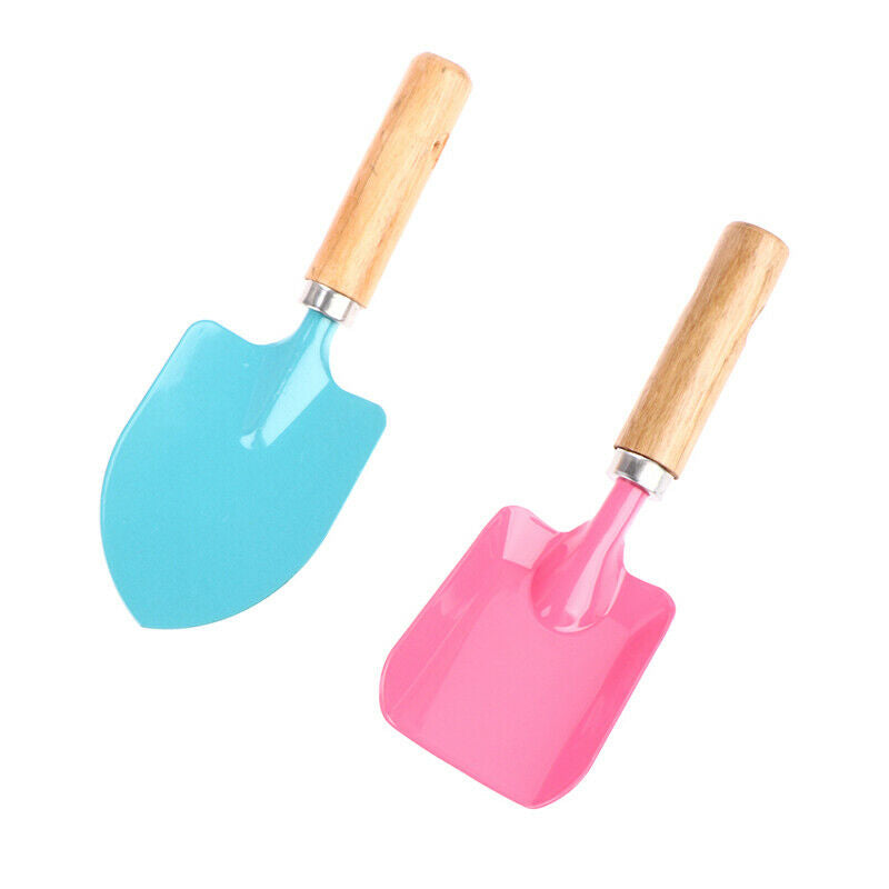 3Pcs/bag Candy Color Garden Tools Mini Trowel Rake Shovel with Wooden Handle KX