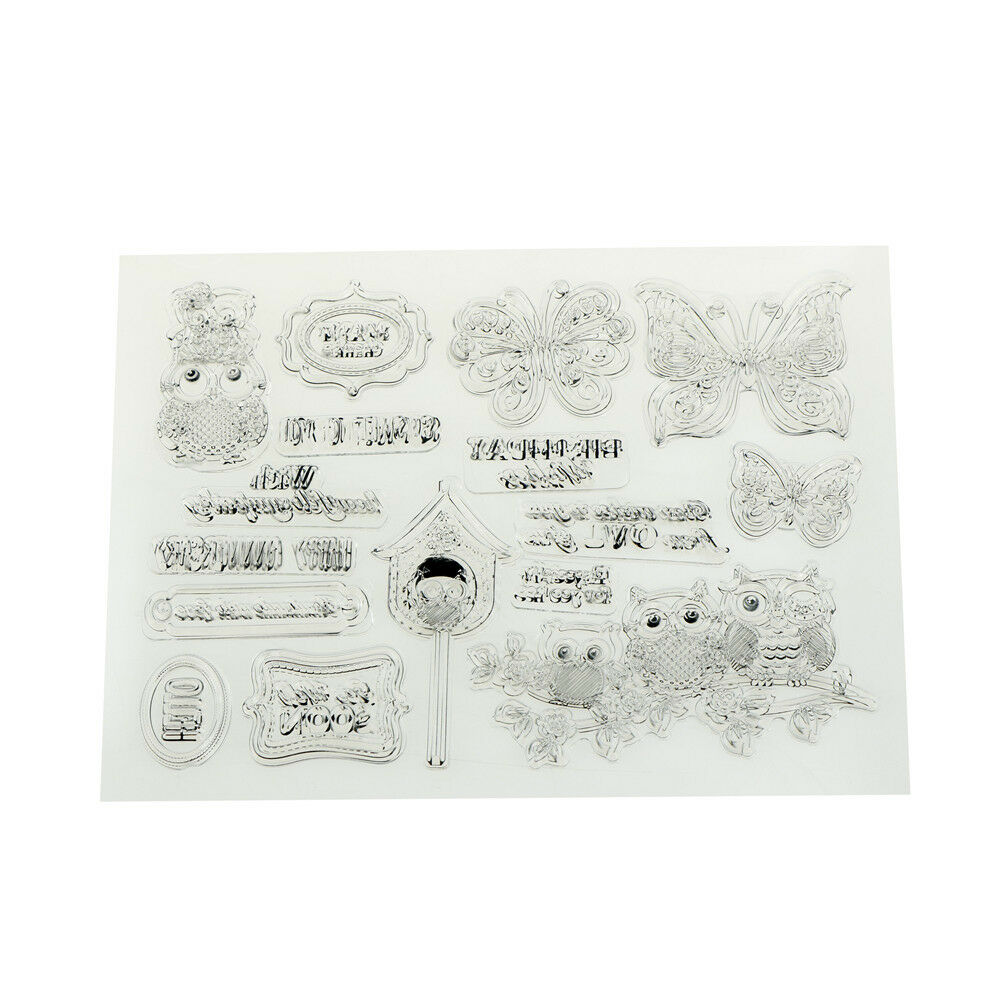 Transparent Clear Silicone Stamps owl for DIY Scrapbooking Card Makin.l8