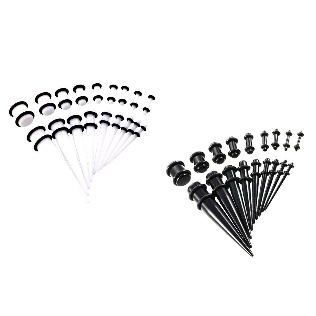36 Pieces Gauges Kit Tapers and Plugs Acrylic Tunnels 14G-00G Ear Stretching Set