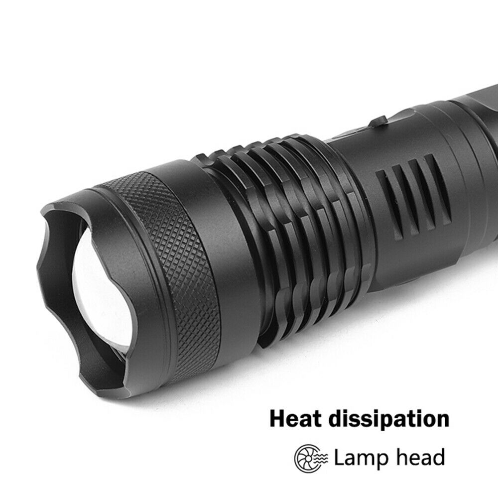 Bright XHP50 LED Flashlight USB Rechargeable Zoom Torch Light Outdoor Lamp