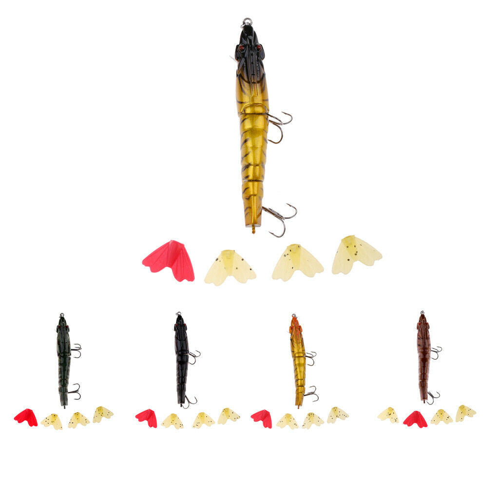 Topwater Trout Fishing Multi Jointed Shrimp Baits Lobster with 4 Tails C1
