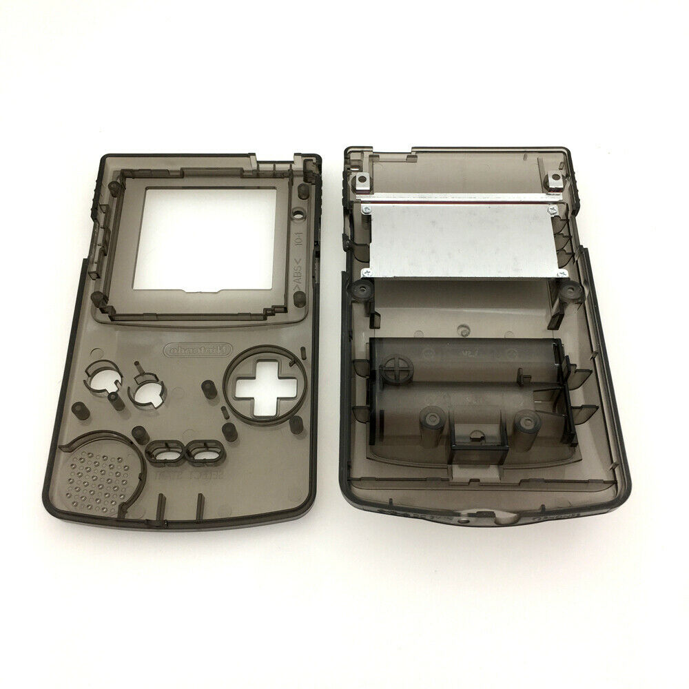 Frontlit Frontlight+Clear black full Housing Shell Kits for Game Boy Color GBC