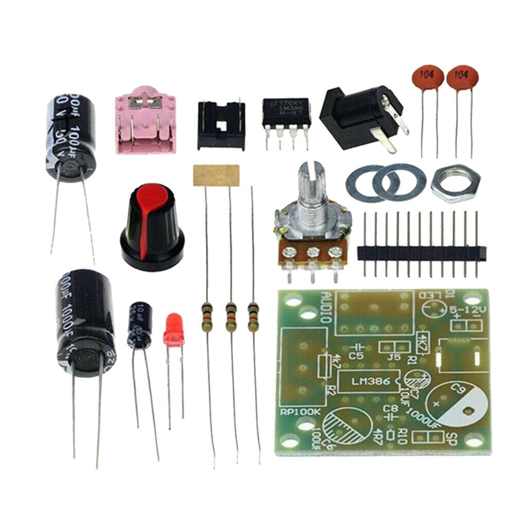 Mini LM386 Power Amplifier Board DIY Kit 3V-12V PCB Low Power Consumption