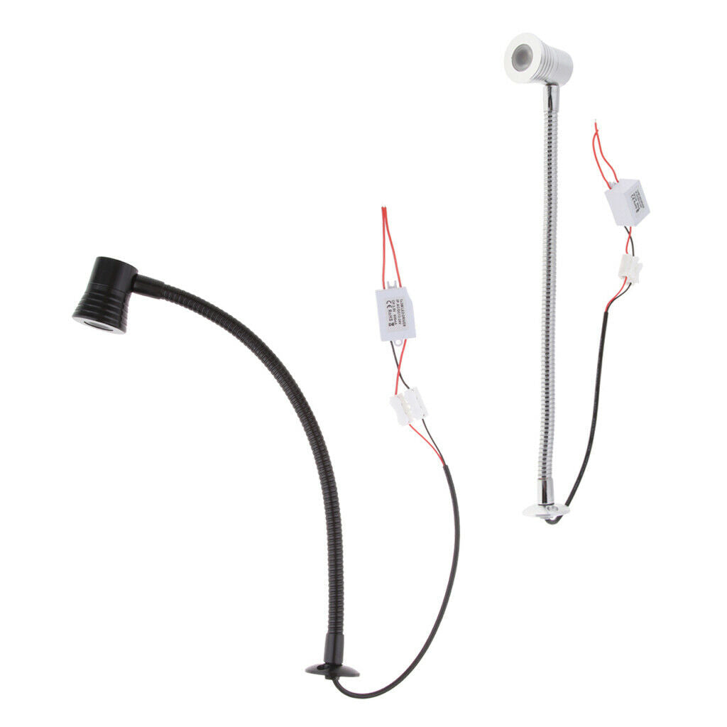 2 Pcs Gooseneck Map Light Chart Light - Cool White 2 Watt LED for Car, Truck,