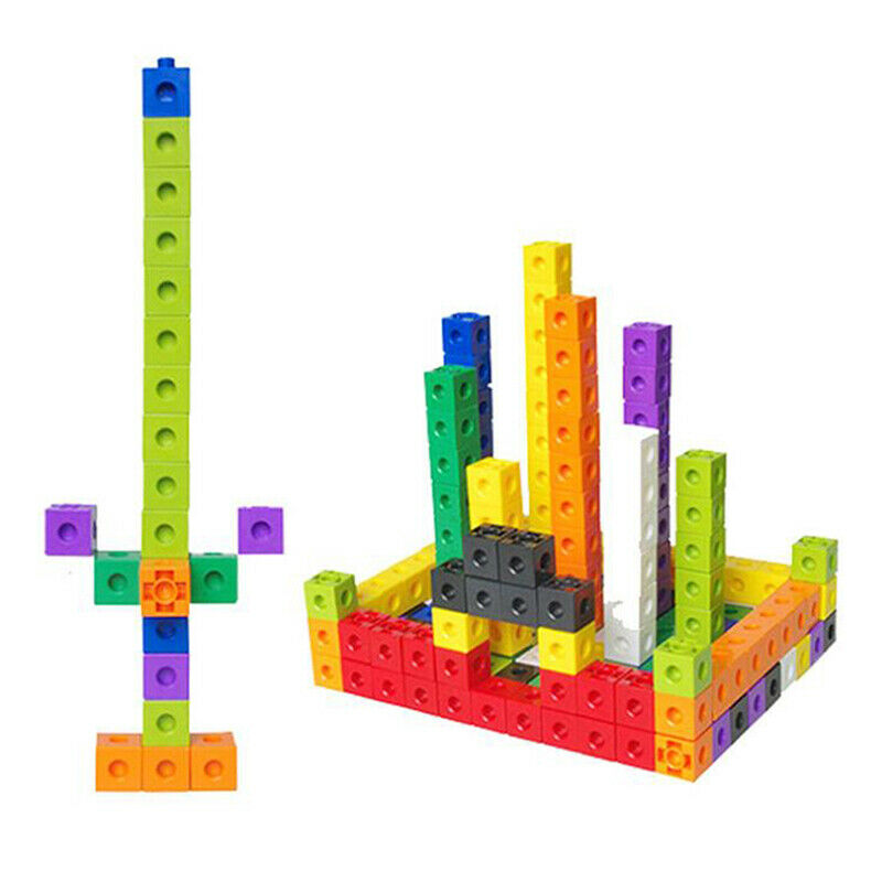 30Pcs/Set Color Cubes Snap Assembling Toys Manipulative Math Kids Connecting  TL