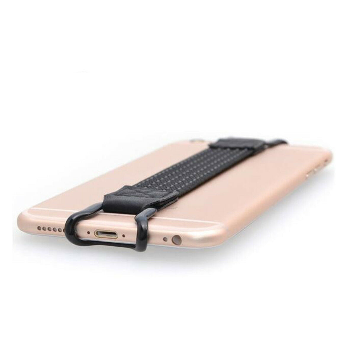 4pcs Black Mobile Phone Holder Elastic Strap Metal Bracket One Hand Operation