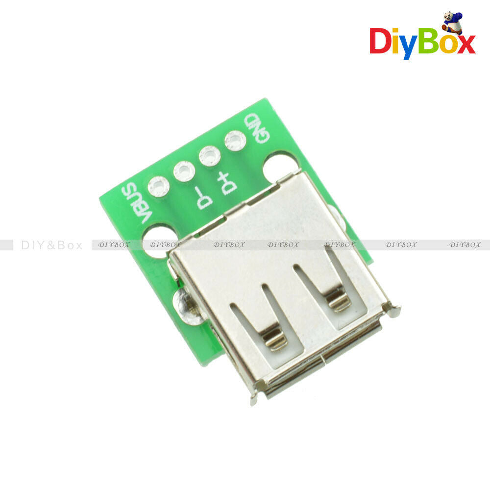 10Pcs Female Type A USB To DIP 2.54MM PCB Board Adapter Converter For Arduino