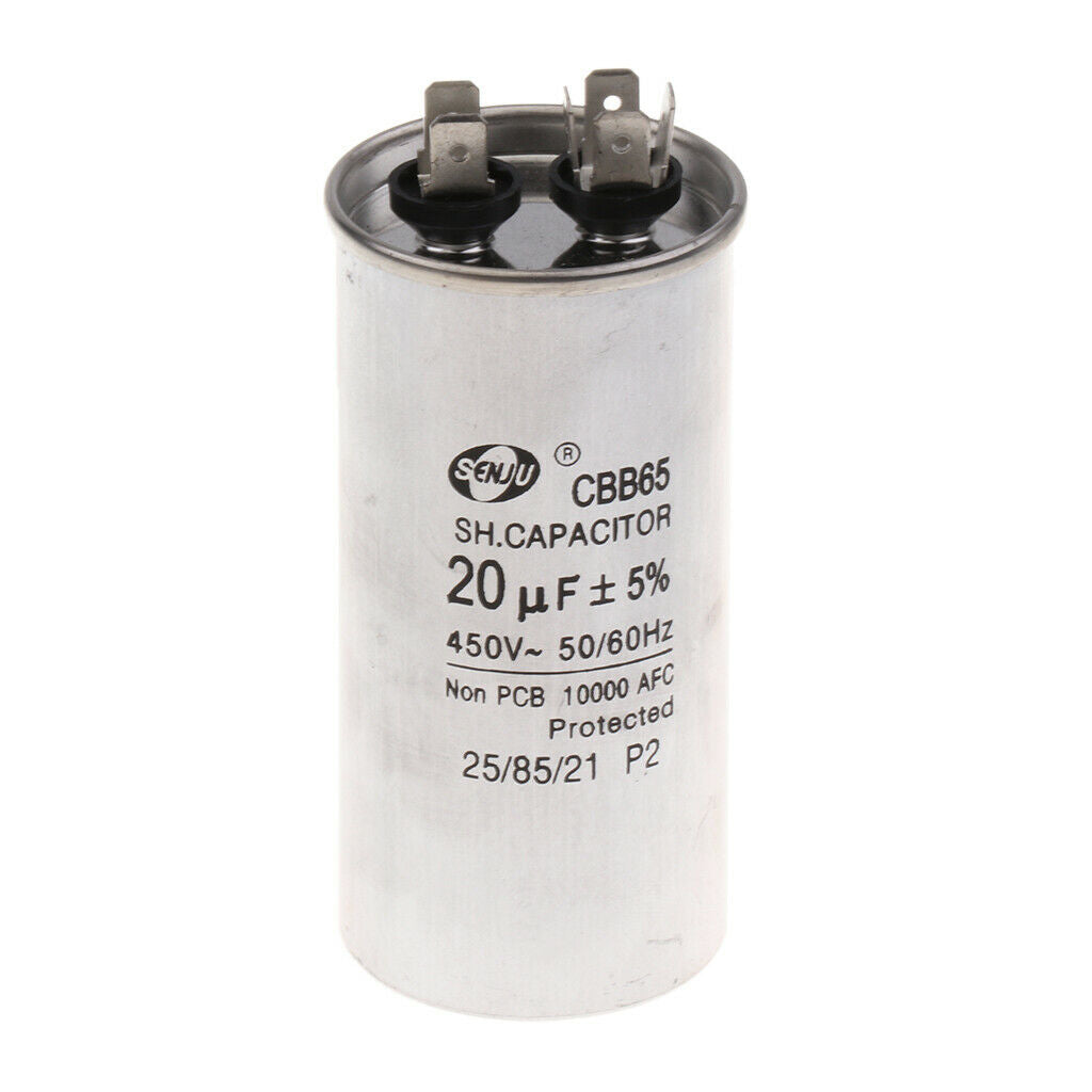 Round Motor Run Capacitor 20 uf MFD 450Volt for Air Conditioner Refrigerator