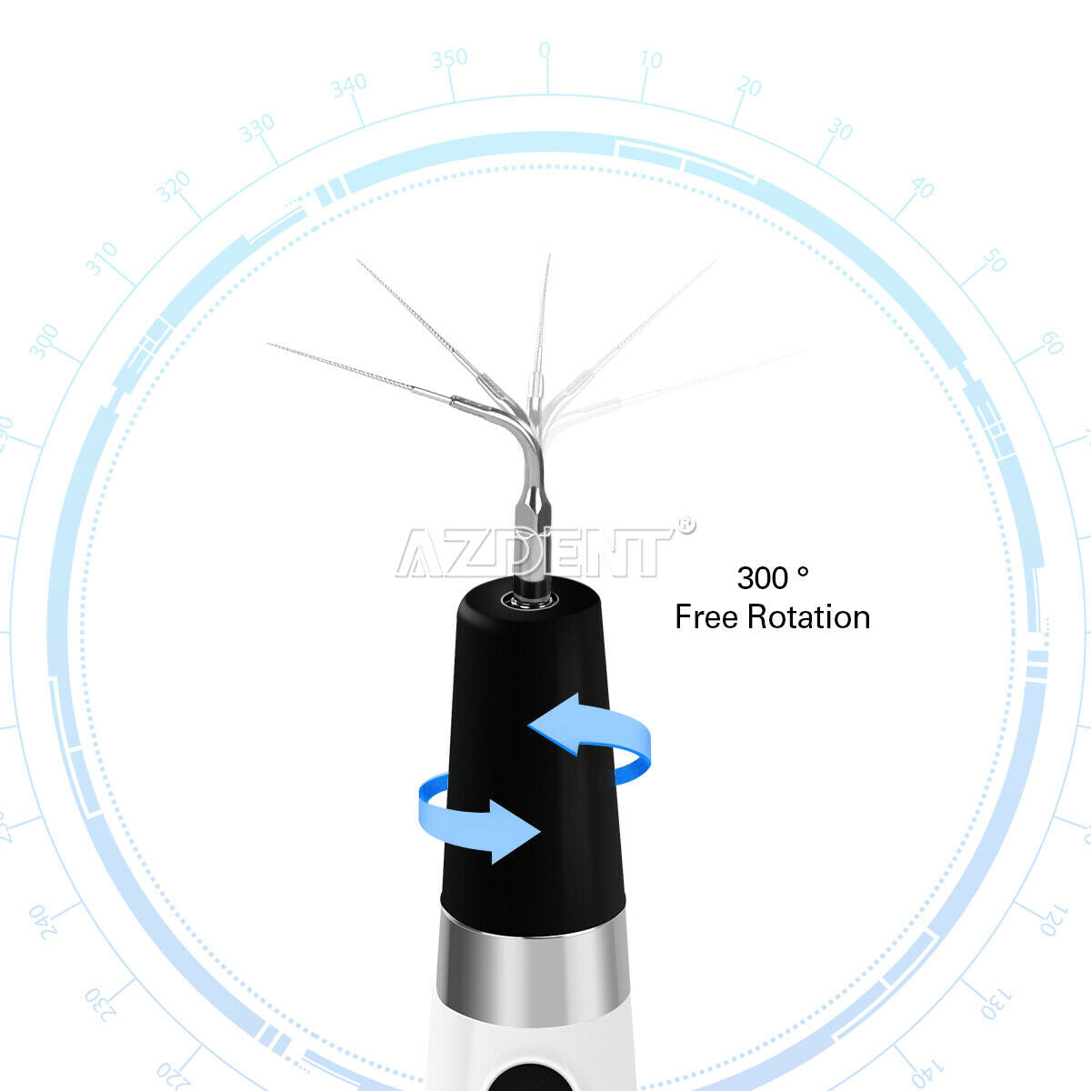 Dental Cordless Ultrasonic Endo Activator Irrigator 6 Titanium tips 300° Rotable