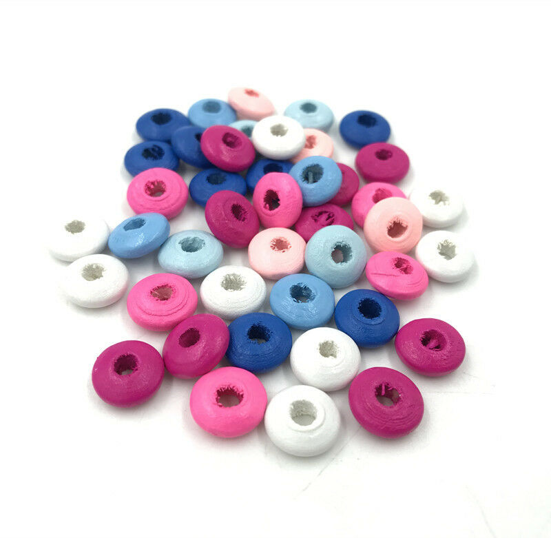 100X Mixed Wooden Spacer Beading Beads Wood Bead Jewelry Accessories 10mm
