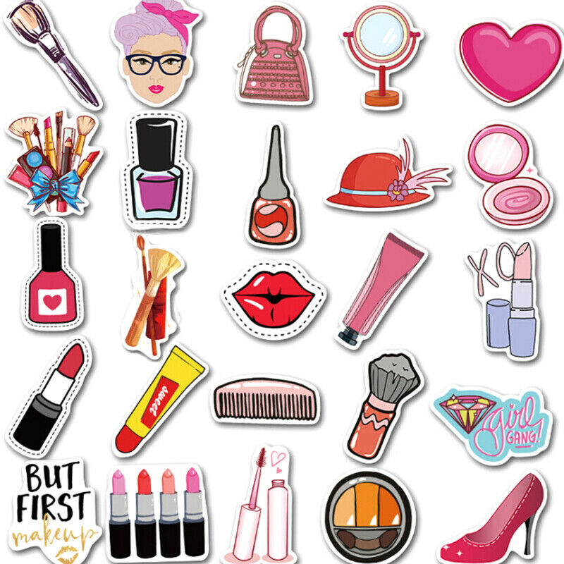 50Pcs Girls Beauty Cosmetics Skateboard Stickers Laptop Luggage Phone Dec XjSJC