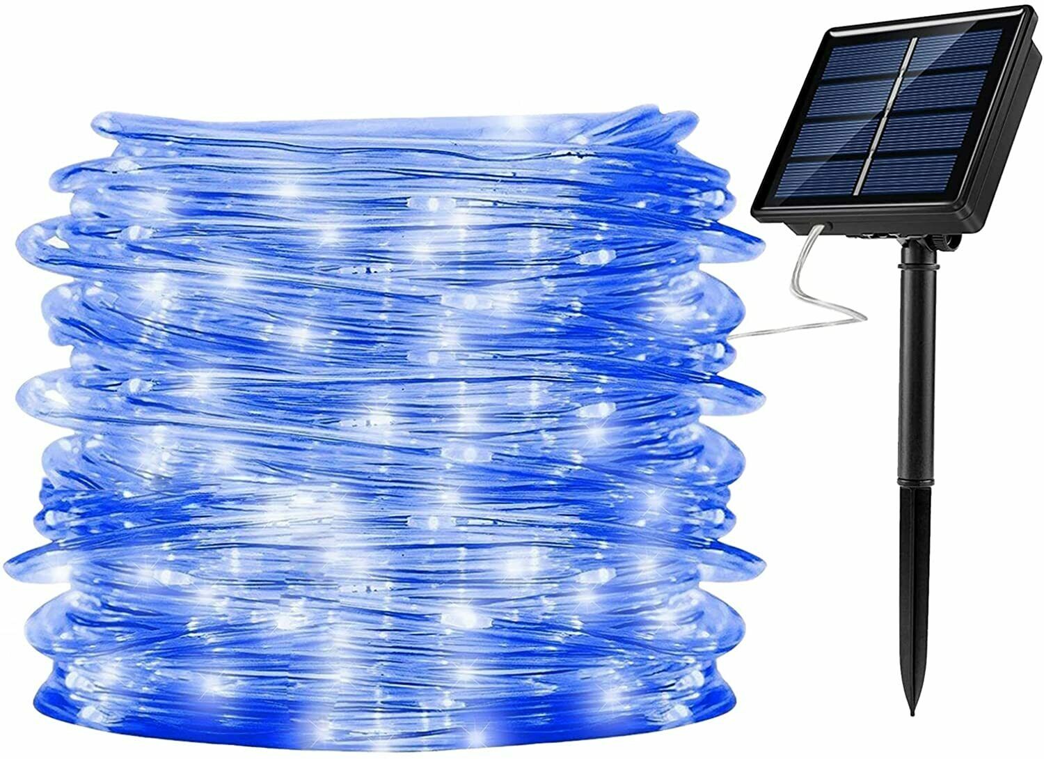 100LED Solar Rope Tube String Fairy Lights Outdoor Waterproof Garden Decor Xmas