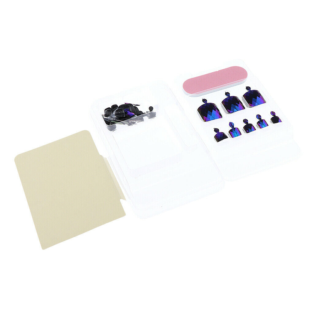 24x Adhesive False Toenail Full Cover Stickers Nails Art Tips NDK-LJXC-12