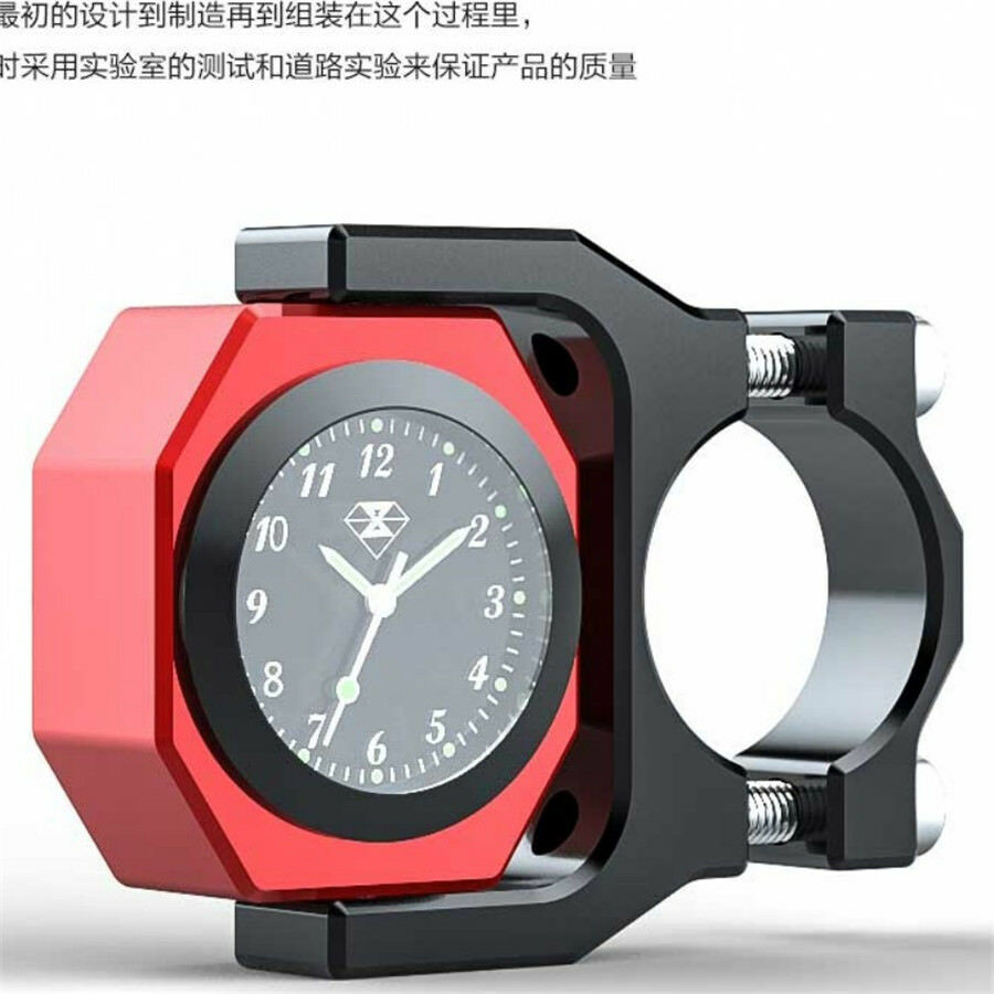 2in1 Waterproof Luminous Motorcycle Handlebar Clock Time Watch+Temperature Gauge
