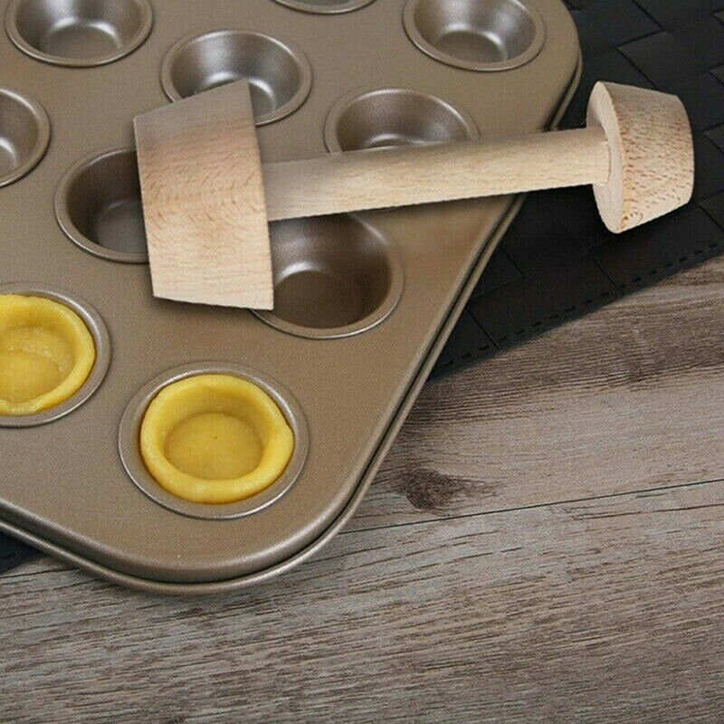 Egg Tart-Tamper Eggtart Mold Double Side Wooden Pastry Pusher DIY Baking .l8