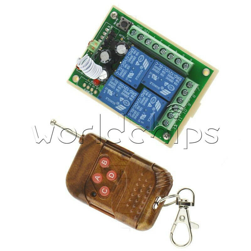 DC12V 4 Channel Relay module remote controller switch RF receiver & Transmitter