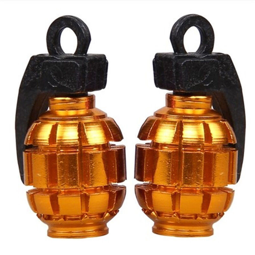 4pcs Car Truck Auto Grenade Crown Air Port Cover Tire Rim Valve Wheel Stem Caps