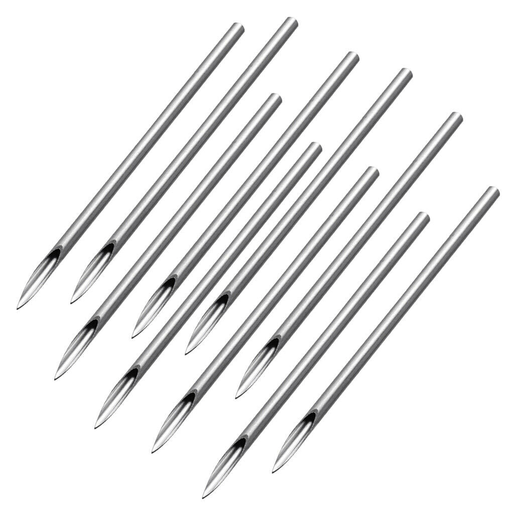 10pcs 14G Stainless Steel Piercing Body Needle For Lip Ear Navel Tattoo Skin
