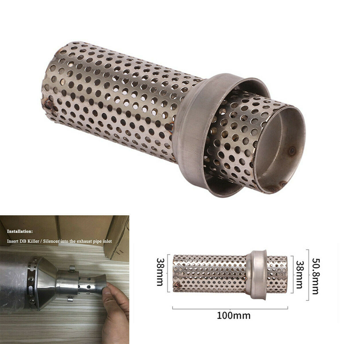 1Pcs 51mm Motorcycle Exhaust Muffler Insert Baffle Silencer Removable DB Killer