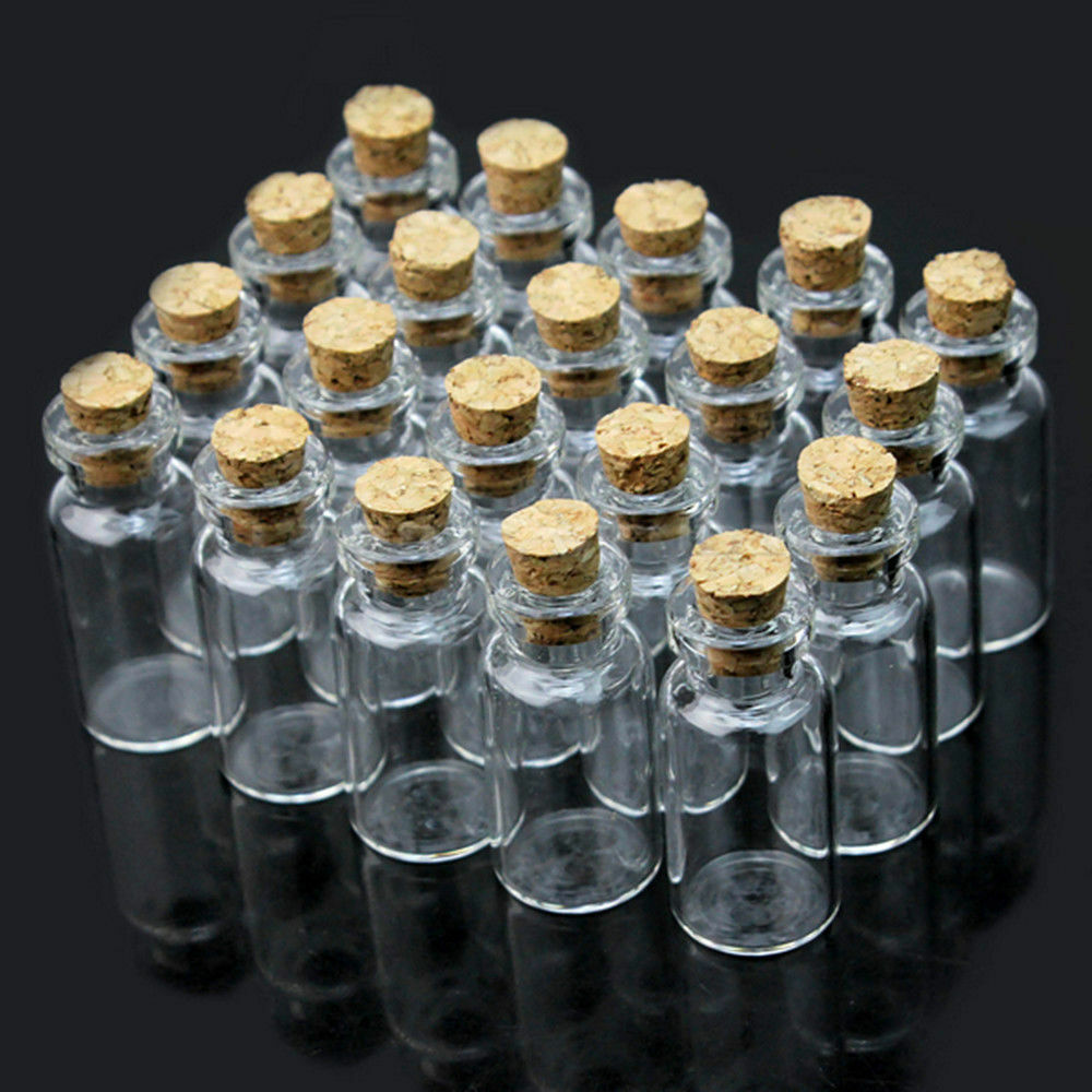 0.5ML Mini Small Cork Stopper Glass Vial Jars Containers Bottle Wholesale