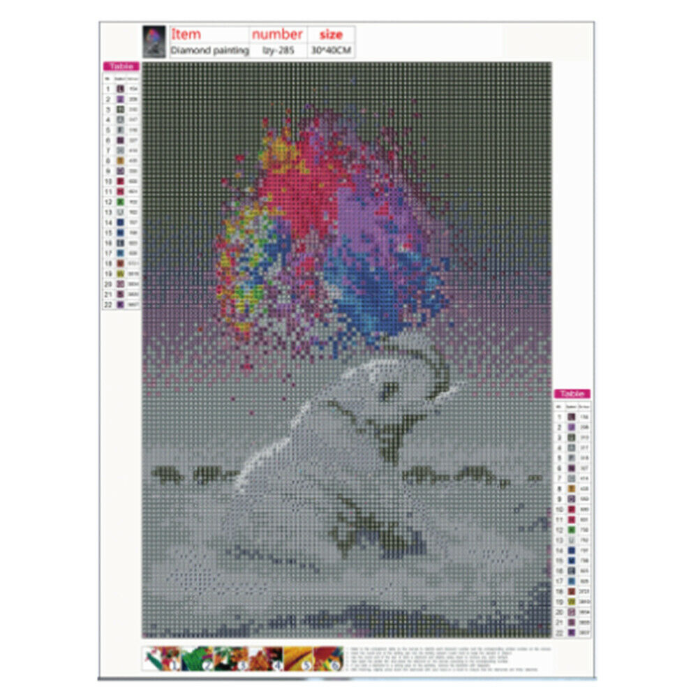 Elephant Full Drill DIY Diamond Painting Art Home Decor Embroidery Kits Gift