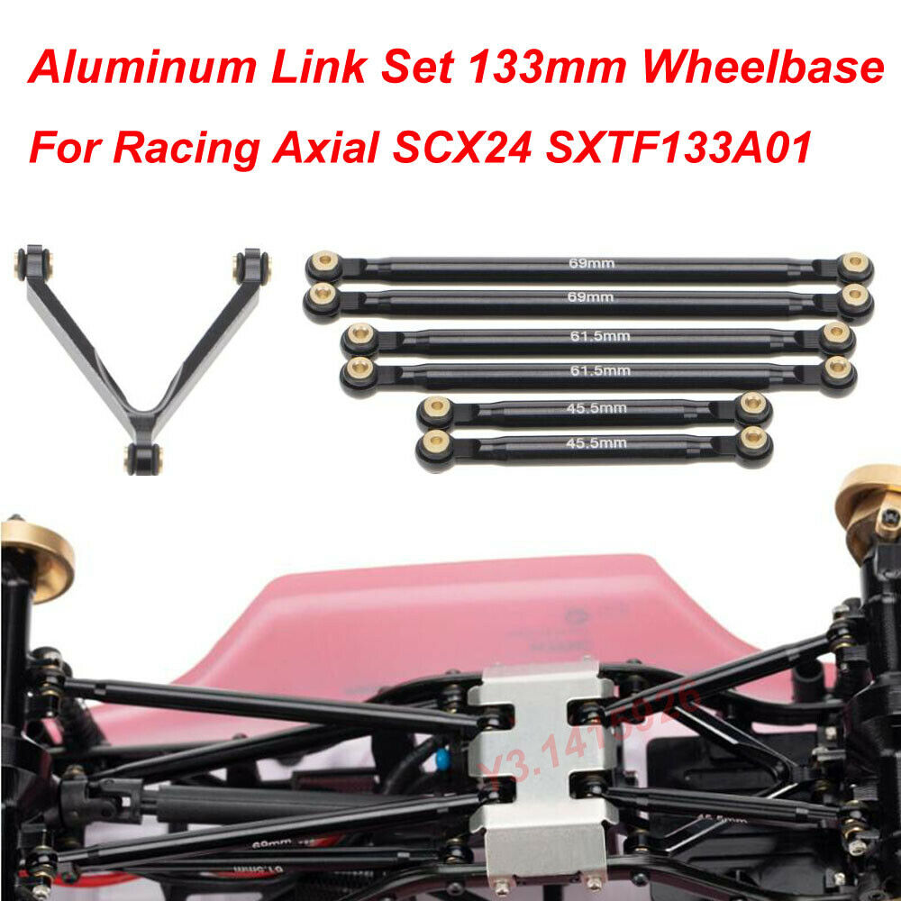For Racing Aluminum Link Set 133mm Wheelbase Axial Cars SCX24 SXTF133A01